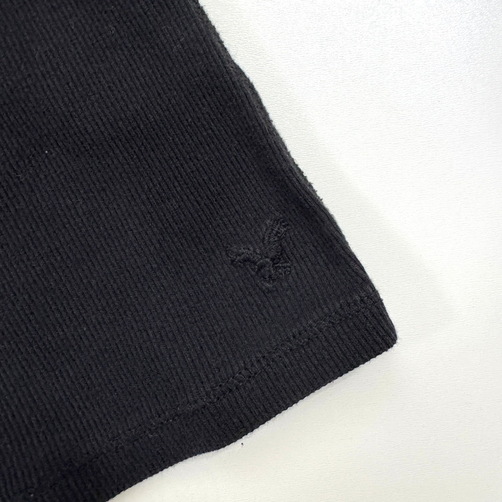 Vintage Y2K American Eagle Tank Top Womens Black Lace Trim Ribbed Racerback M - Picture 4 of 4
